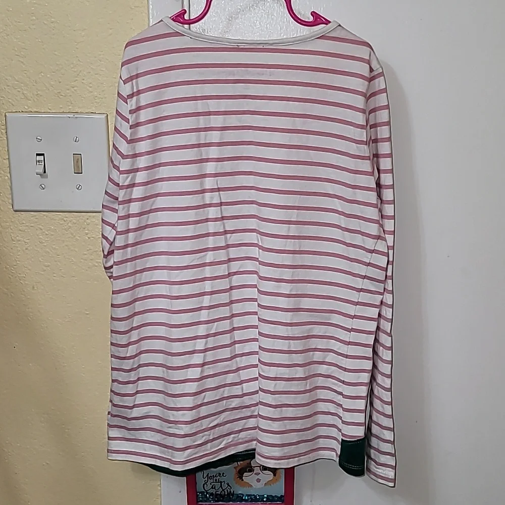 Mini Boden girls top size 11-12 tree bunny striped pullover cute embroidery - Picture 5 of 6